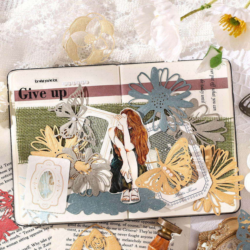 10 Pcs Flower Butterfly Cutout Paper HYQM