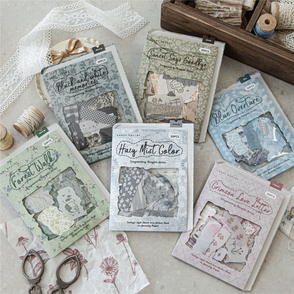 50 Pcs Fabric Theme Stickers LSBY