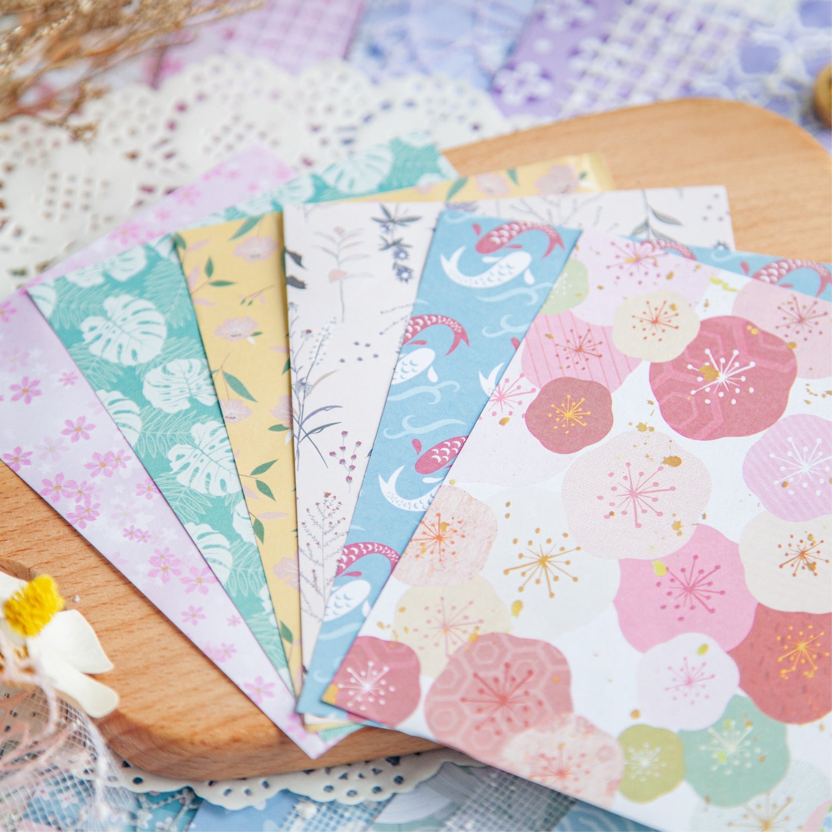22 Pcs Floral Textured Paper NYXL