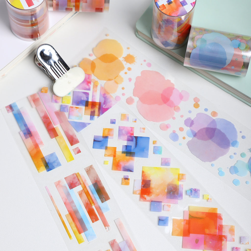 1 Roll Watercolor Stickers Tape SCQH