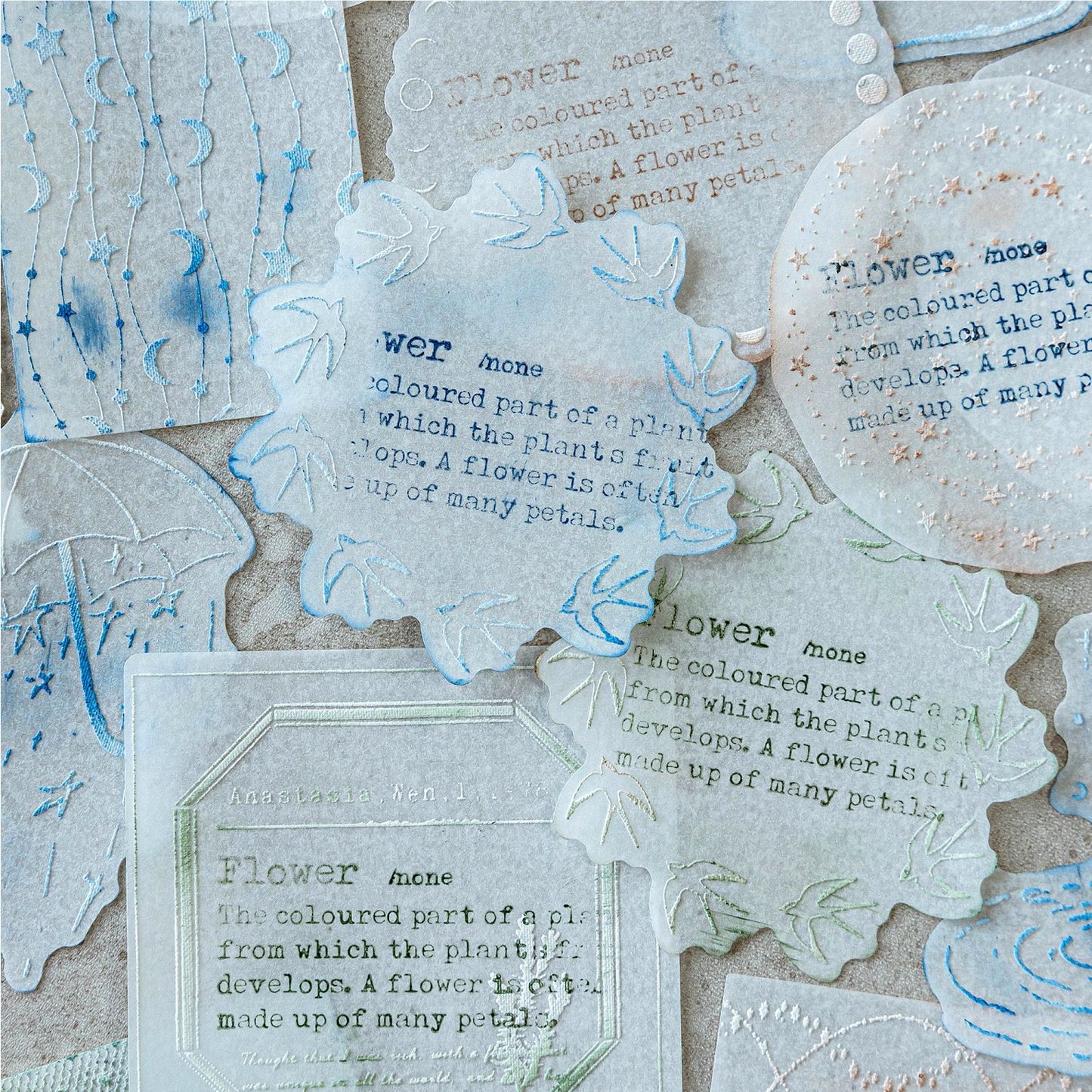 20 Pcs White Botanical Stickers BWSZ