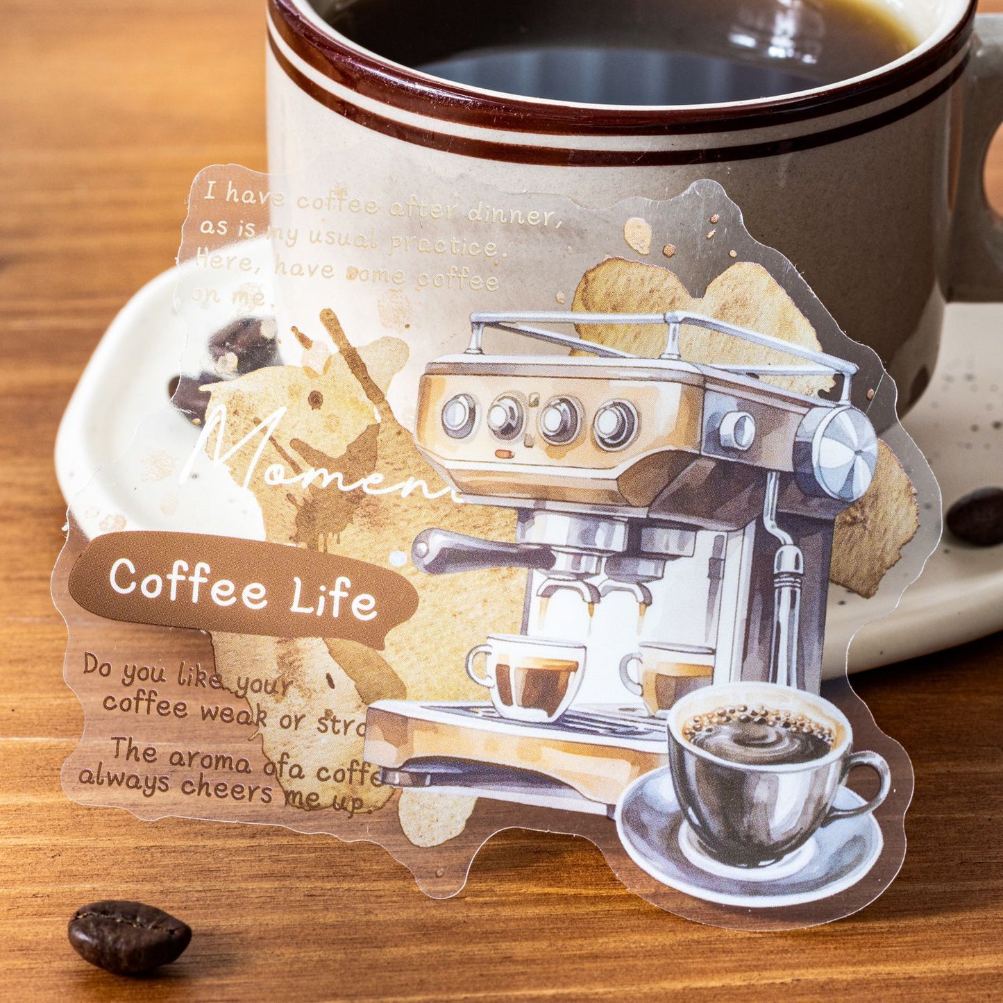 10 Pcs Coffee Themed PET Stickers JRYKF