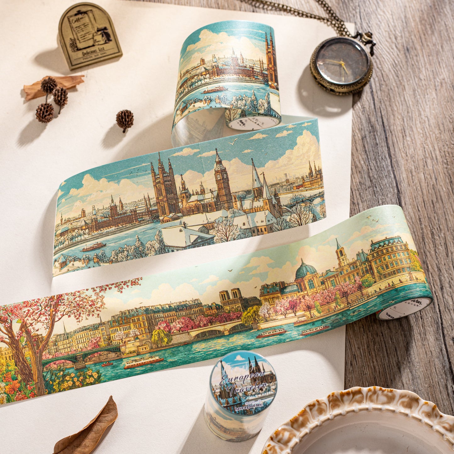 1 Roll Europe Travel Theme Washi Tape OZLR