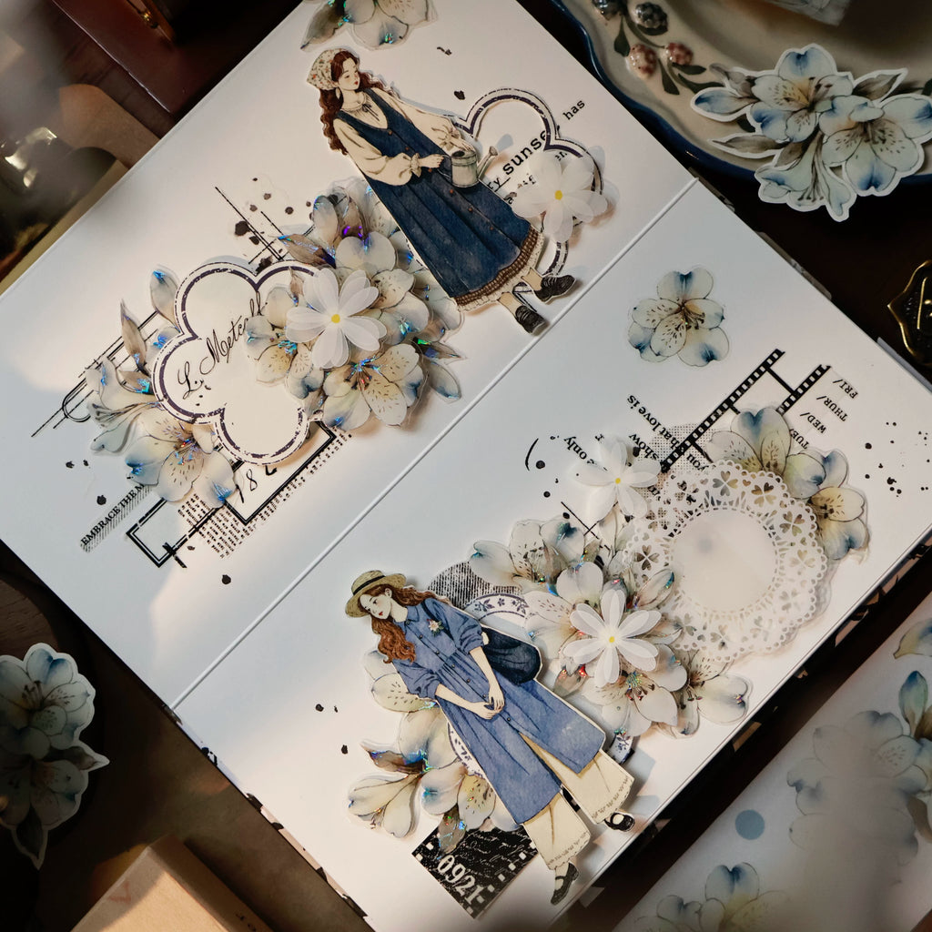 Floral Decorative Tape Rolls- Blue Haven