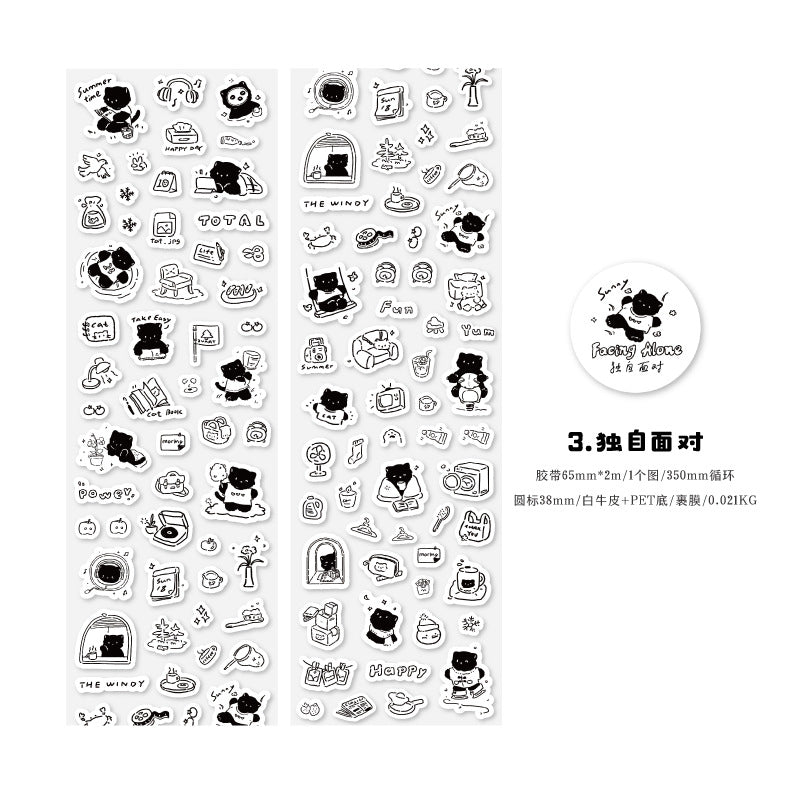 1 Roll Cat Theme Stickers Tape XMSSN