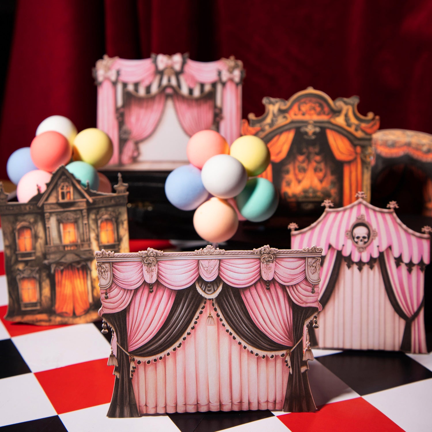 10 Pcs Opera Stage Theme Cardstock Paper GJWT