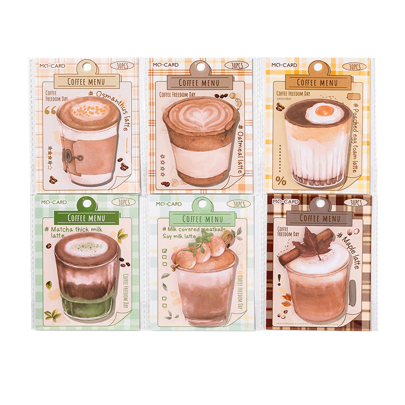 30 Sheets Coffee Shaped Notepad Paper KFZYR