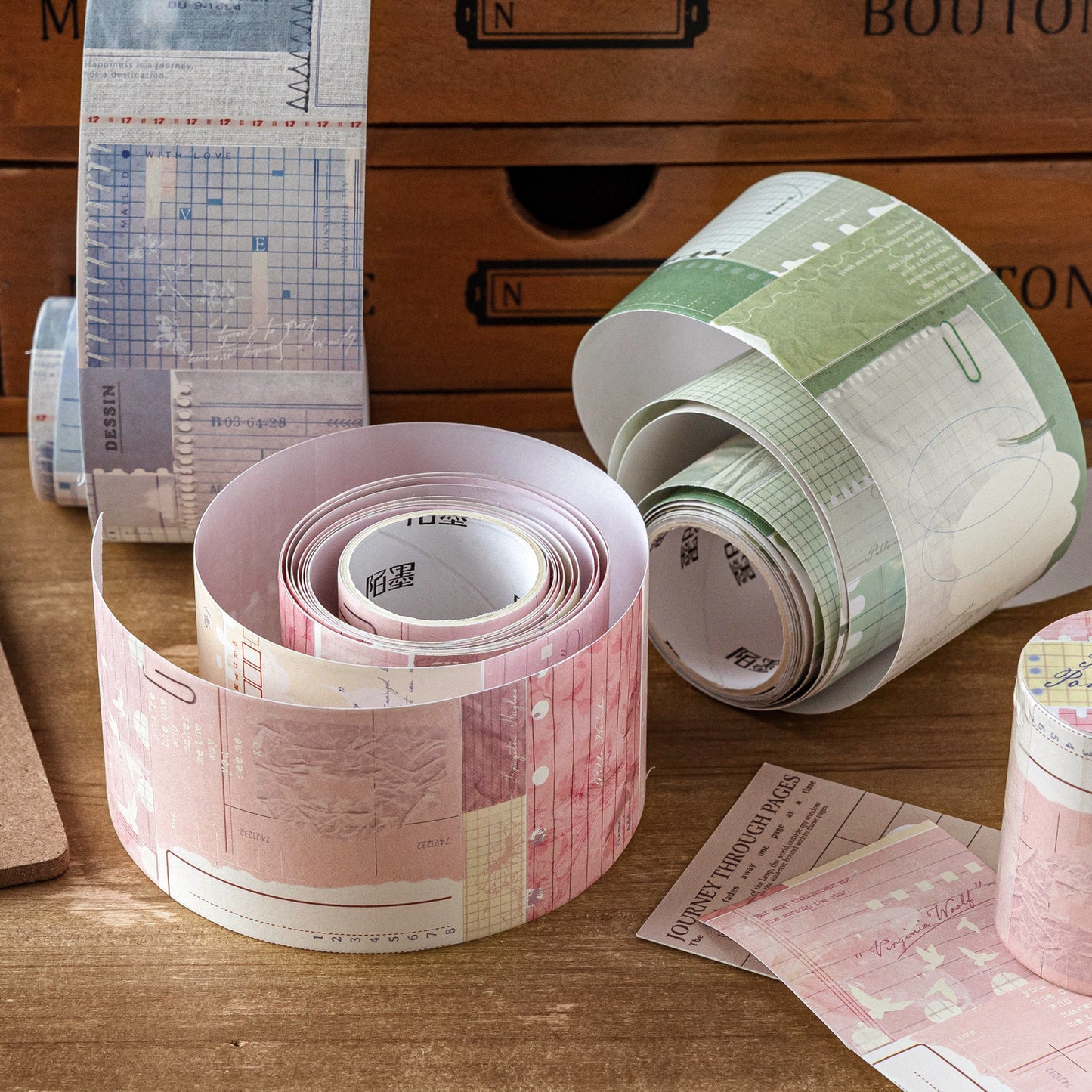 1 Roll Vitnage Collage Stikcers Tape ZJPTG