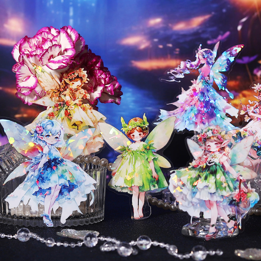 5 Pcs Flower Fairy PET Stickers XXNRJ