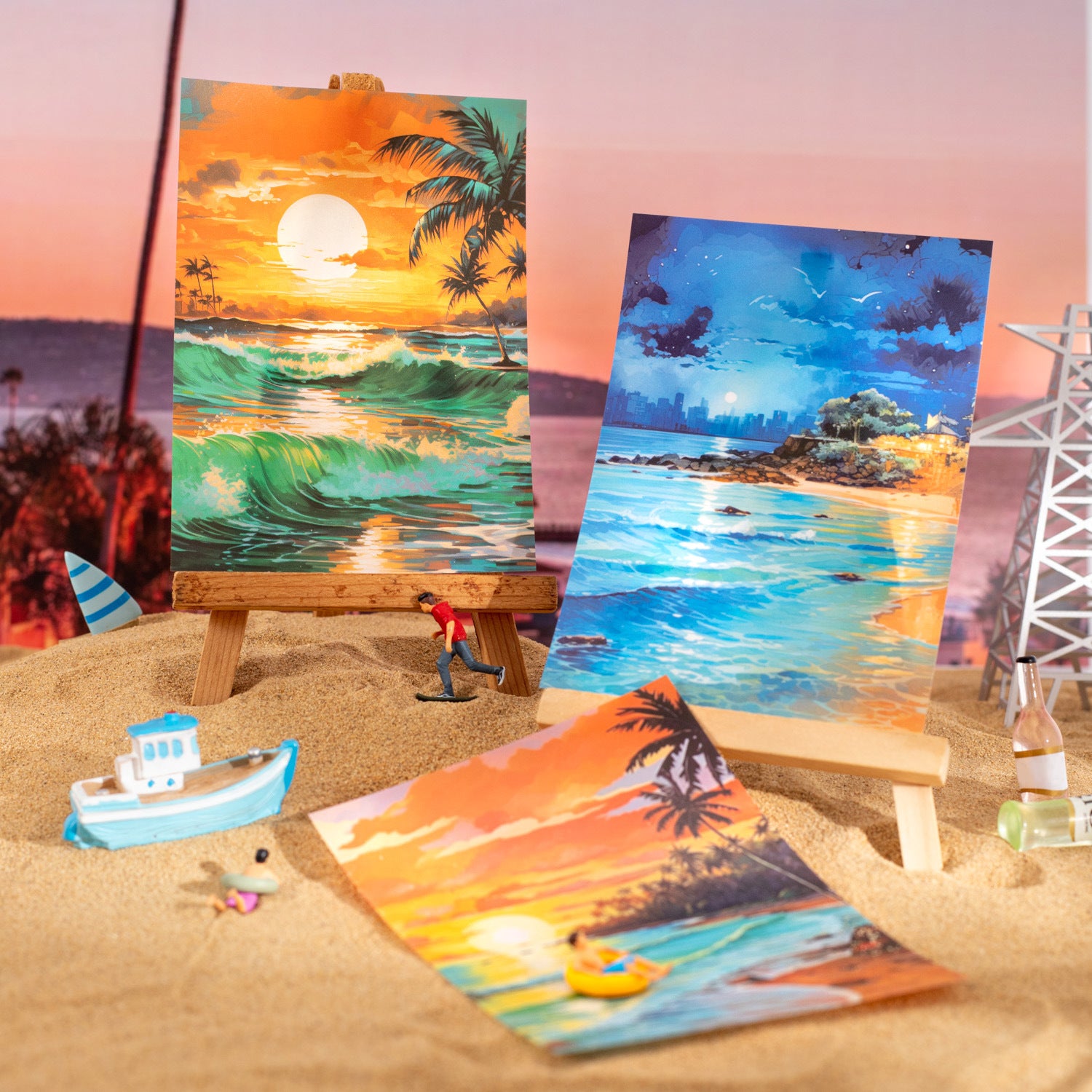 10 Pcs Sunset PET Stickers KZDRL