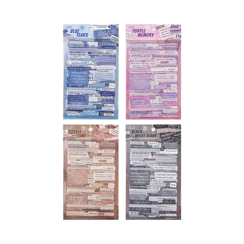 6 Sheets Vintage Quote Stickers FGJSG