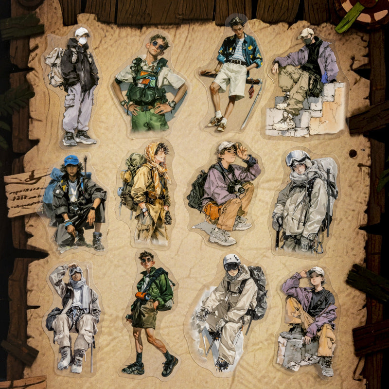 20 Pcs Adventure Boy PET Stickers TXSC