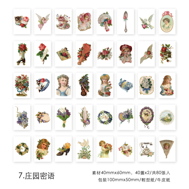 80 Pcs Mini Junk Journal Paper LNSY