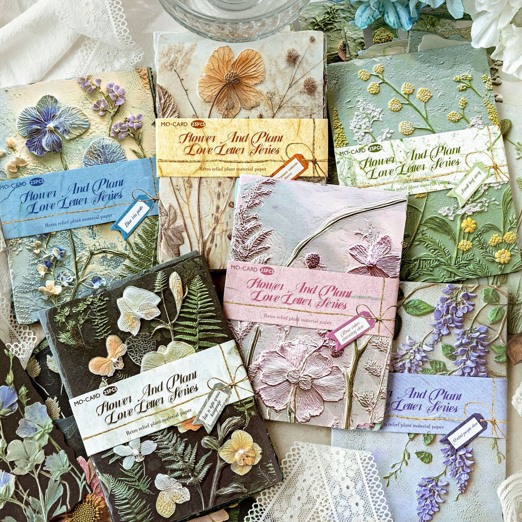 23 Pcs Botanical Relief Journal  Paper REP02