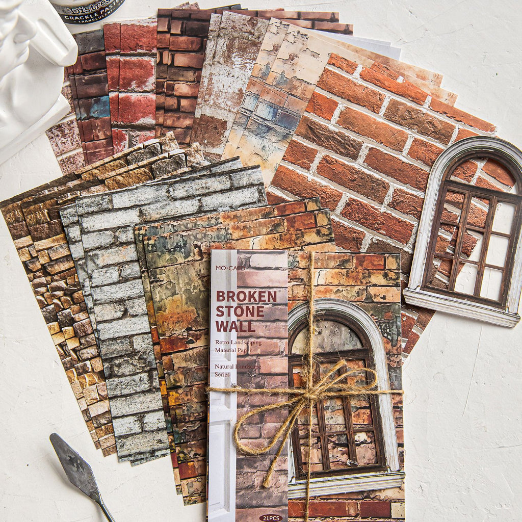 21 Pcs Natural Theme Scrapbook Paper ZRJG