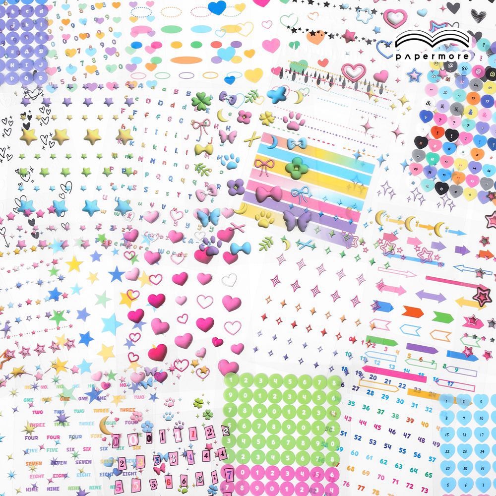 20 Sheet Cute Symbol PET Stickers Book XGDD