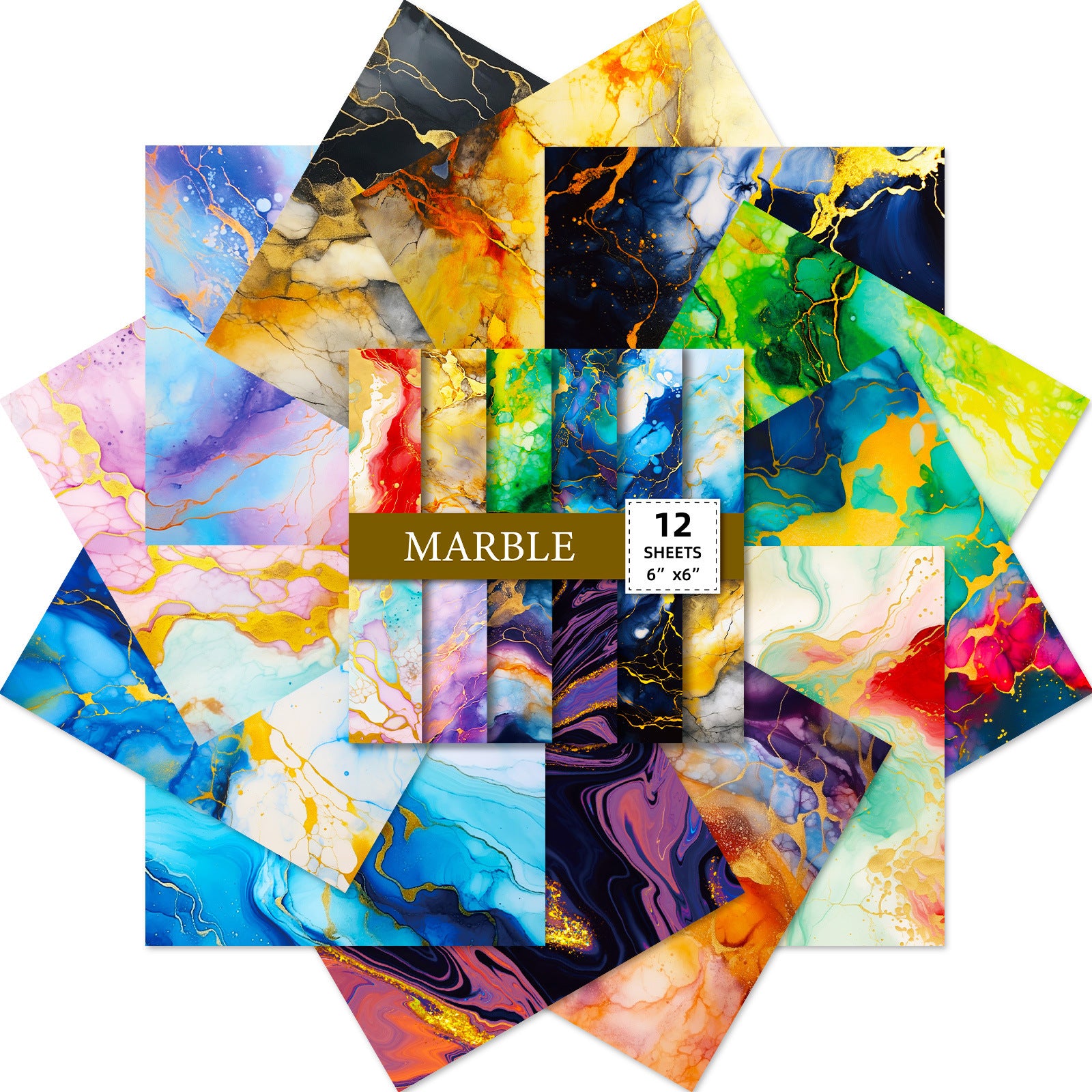 6 inch Gilding Texture Scrapbook Paper Pad PA725