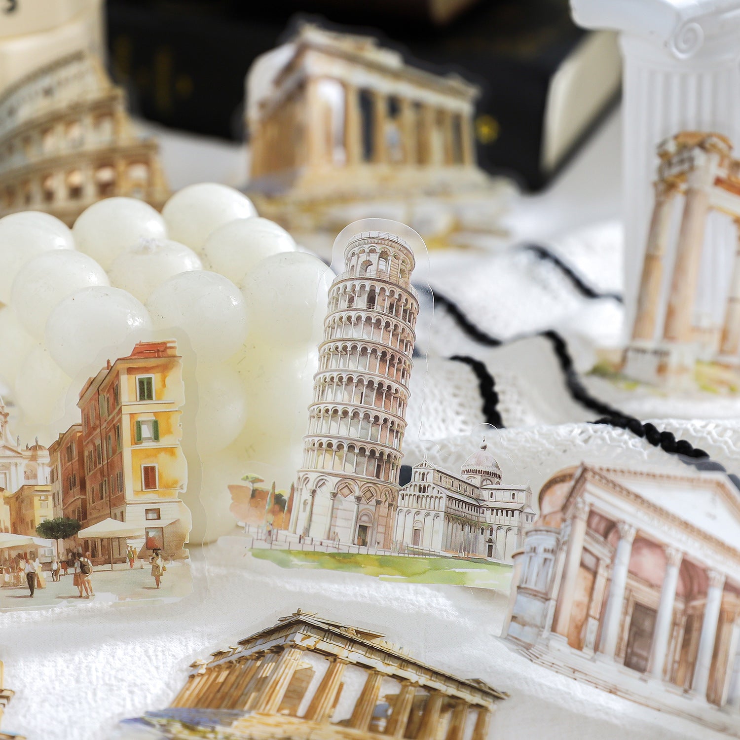 30 Pcs Travel Theme PET Stickers HQZL