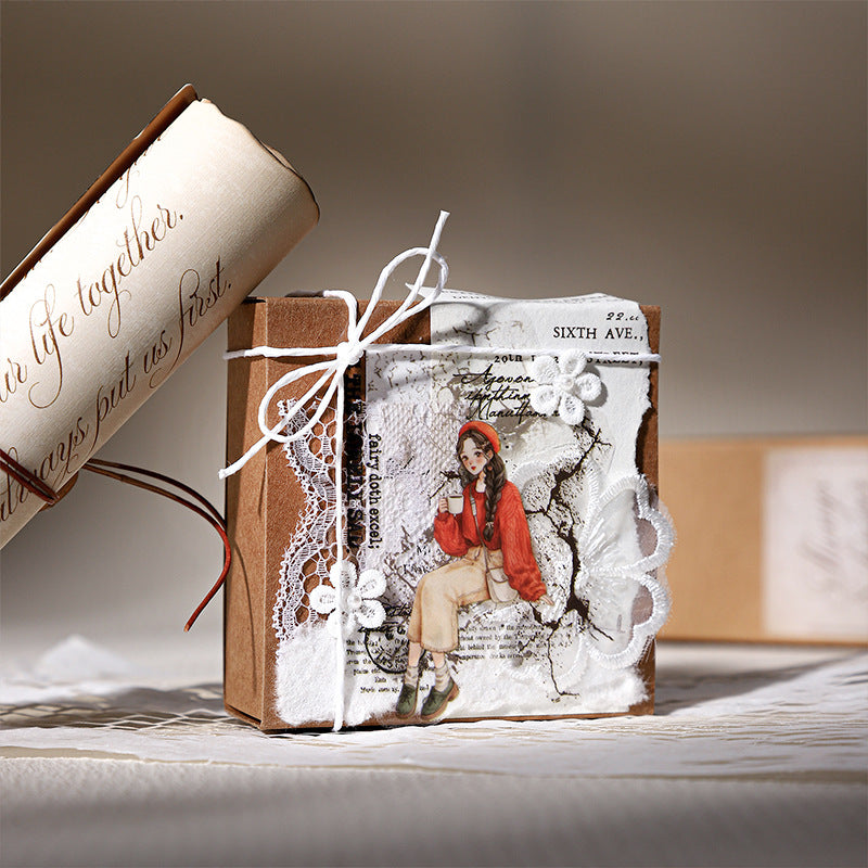 20 Pcs School Girl Collage PET Stickers JZR