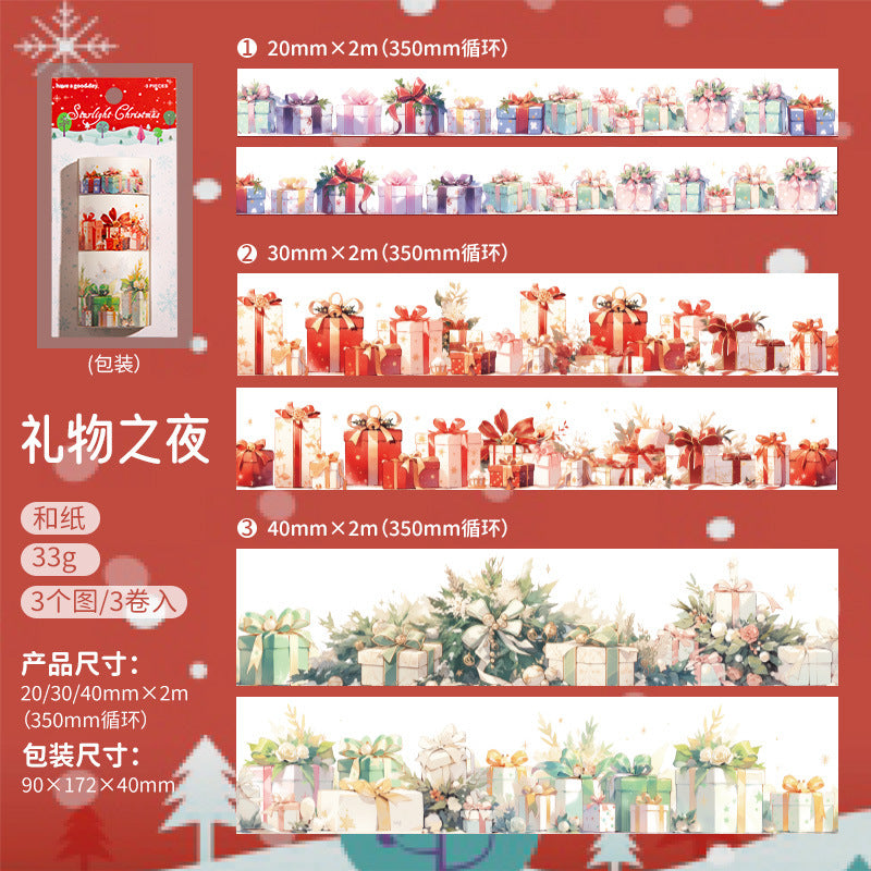 3 Rolls Christmas Washi Tape Set XGSD