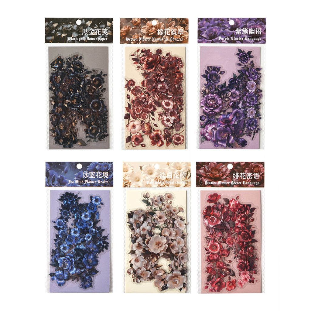 15 Pcs Vintage Rose PET Stickers FHYSZ