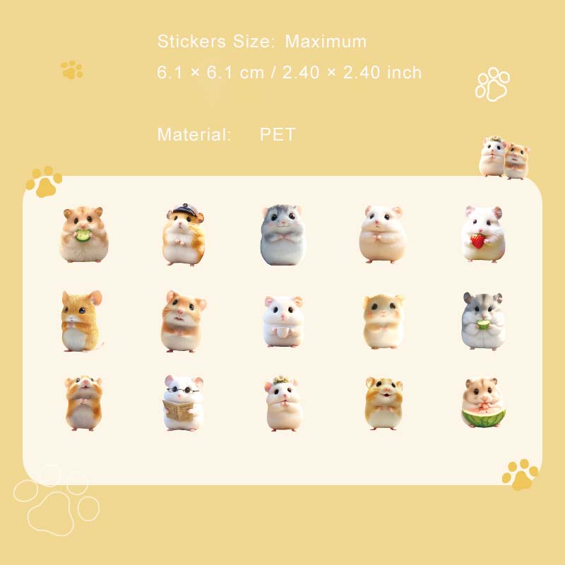 30 Pcs Cartoon Animal PET Stickers KAZY