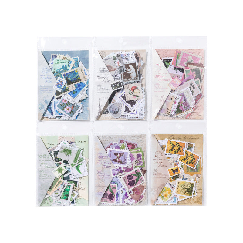 100 Pcs Vintage Natural Post Stamp Stickers YPSCJ