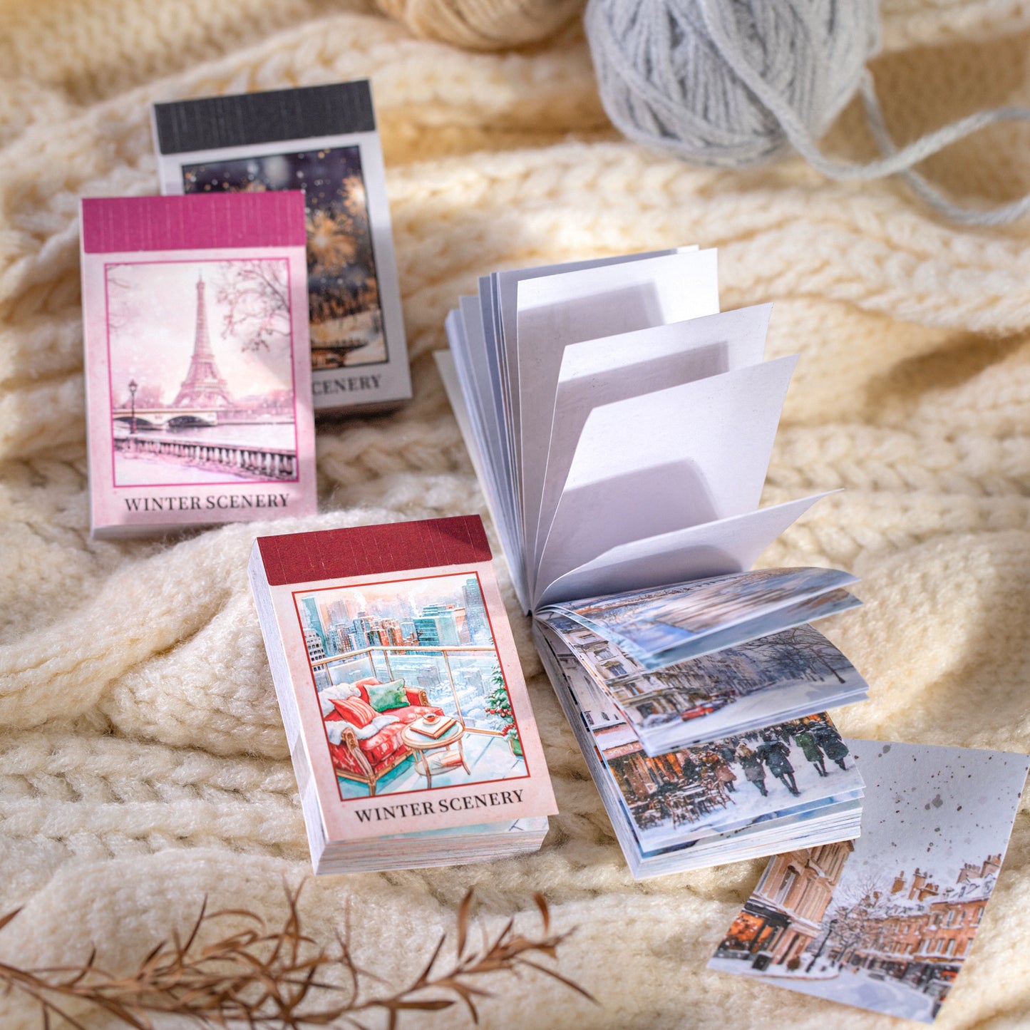 50 Sheets Winter Landscape Washi Stickers Book DRSG