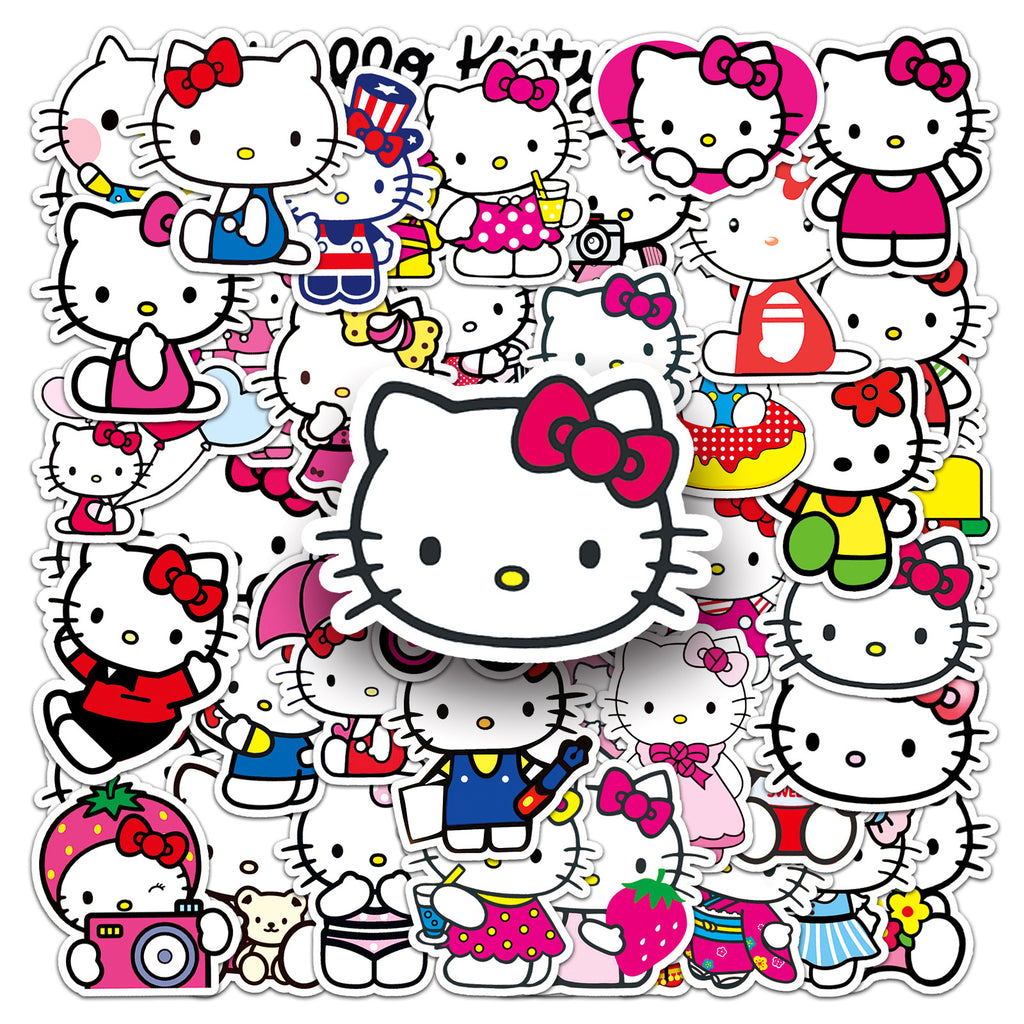 50 Pcs Vinyl Kitty Cat Stickers TZKT47