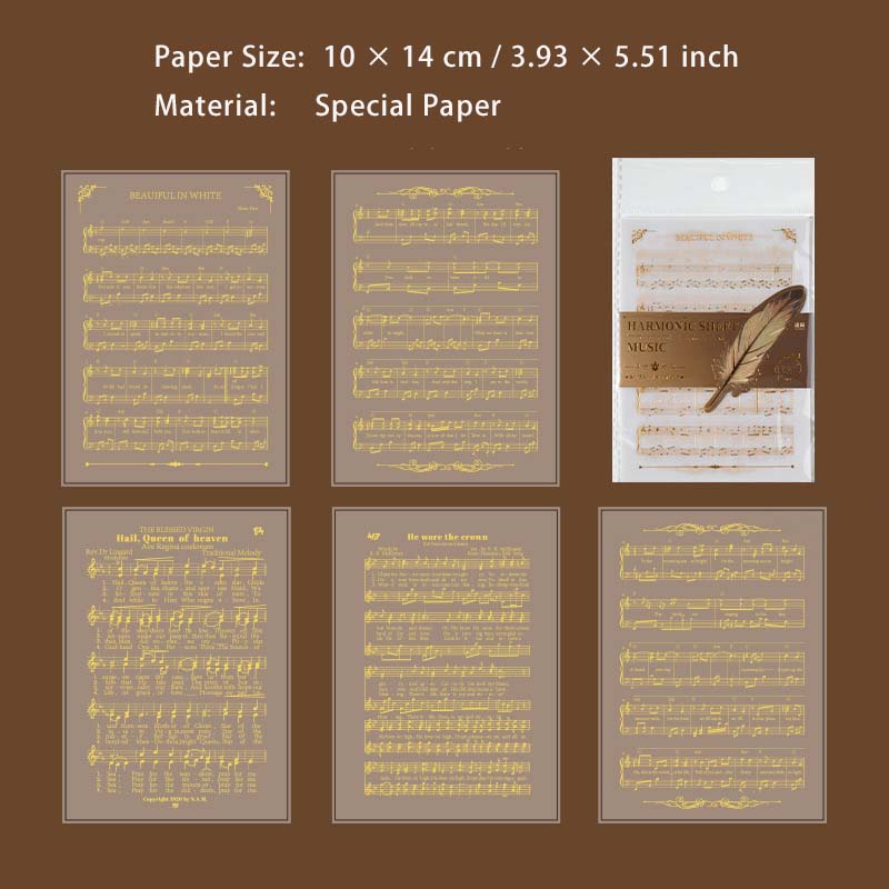 10 Pcs Glitter Vintage Scrapbook Paper GDSJ