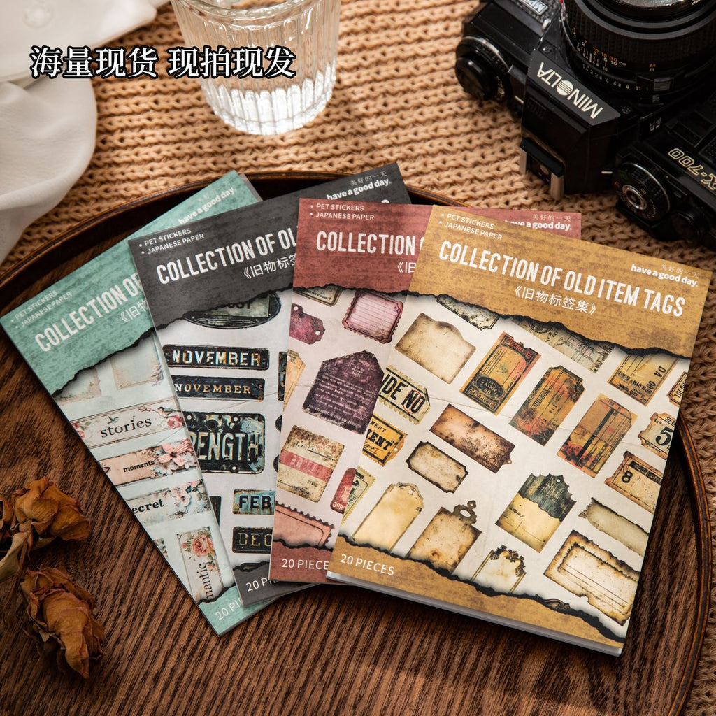 20 Sheets Vintage Journal Stickers Book JWBQJ
