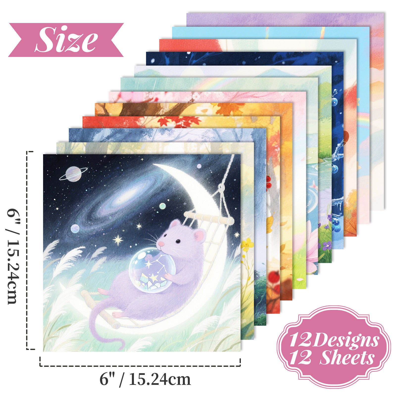 6 inch Fariy Animal Scrapbook Paper Pad PA947