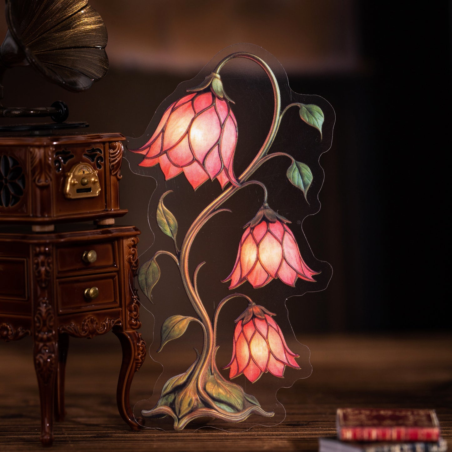 12 Pcs Flower Lamp PET Stickers HZXL