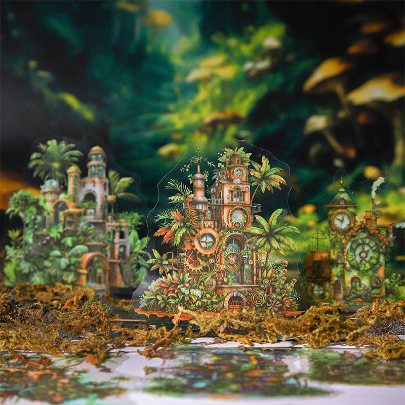 15 Pcs Quirky House PET Stickers CLSXW