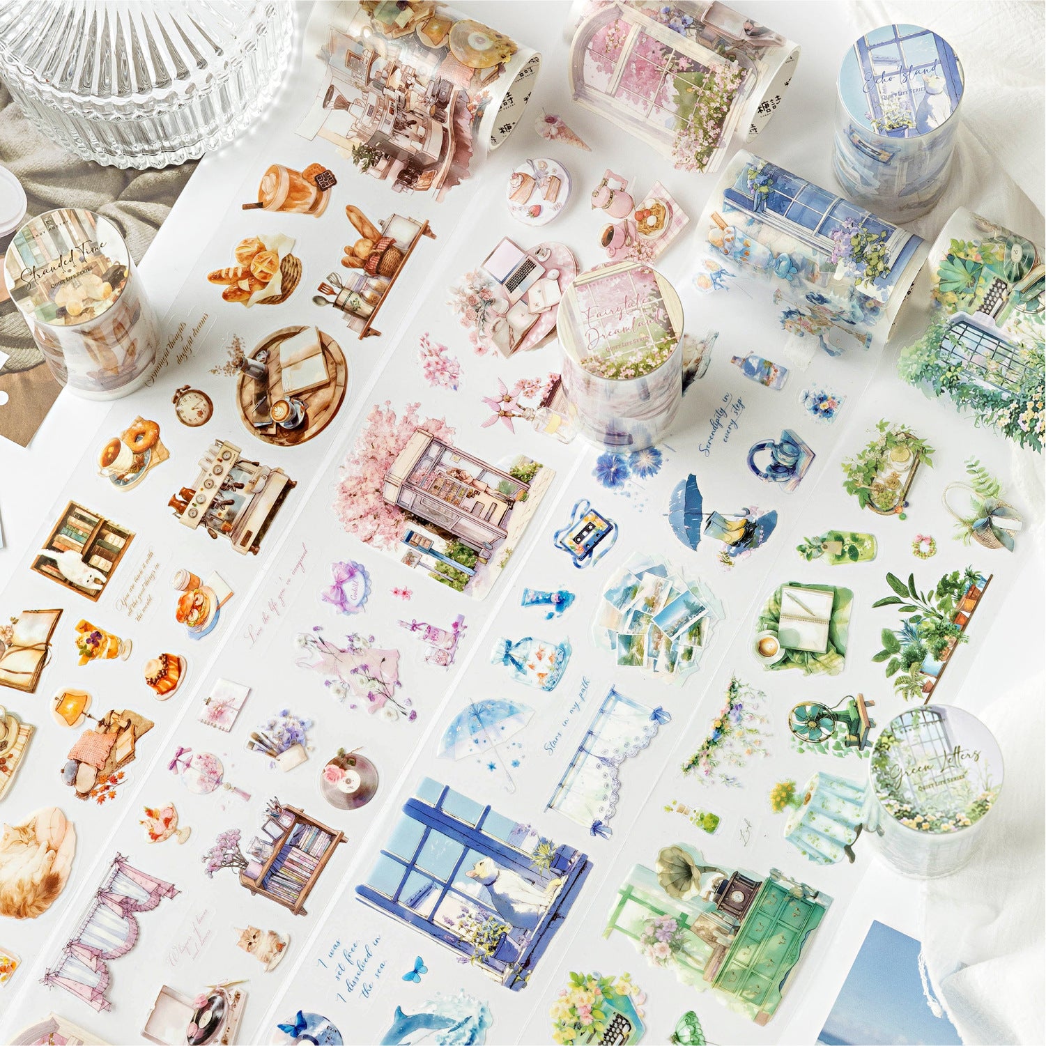 1 Roll Lifestyle PET Stickers Tape JMSH