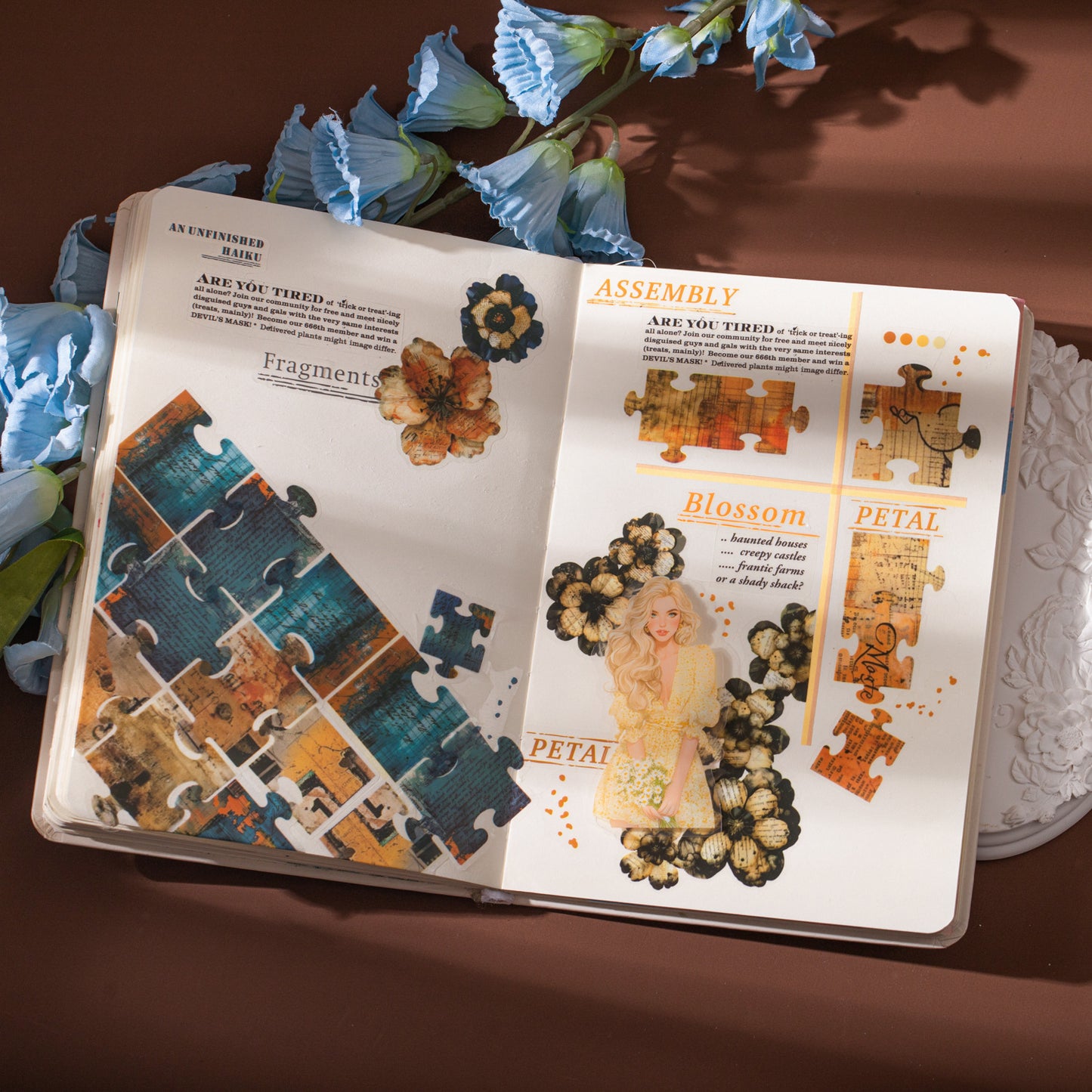 1 Roll Vintage Flower PET Stickers Tape HYSPJ