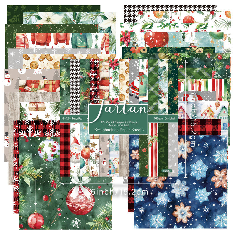 6 inch Christmas Scrapbook Paper Pad SKP618