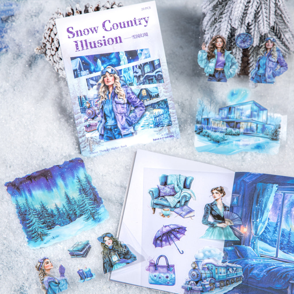 20 Sheets Winter Themed Stickers Book XGHJ