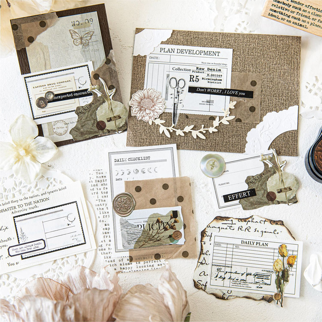 50 Pcs Vintage Scrapbook Notepad SYYQ