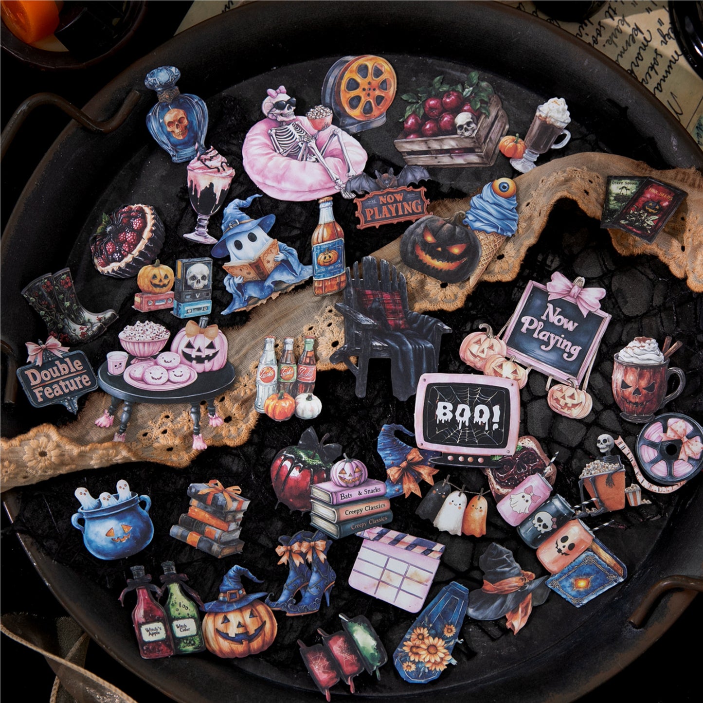 20 Pcs Hallowoon Theme PET Stickers JXWSY