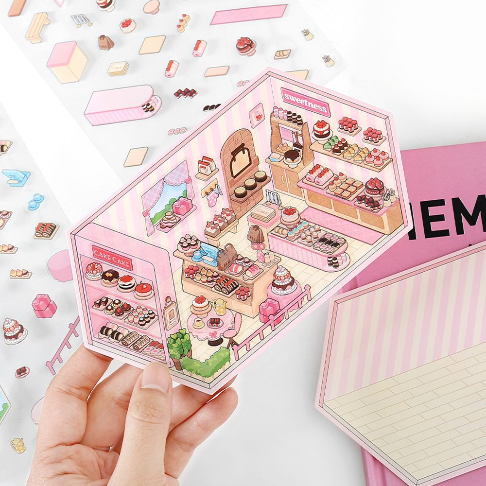 3D Shop Room Scene PET Stickers Kit XJLXL