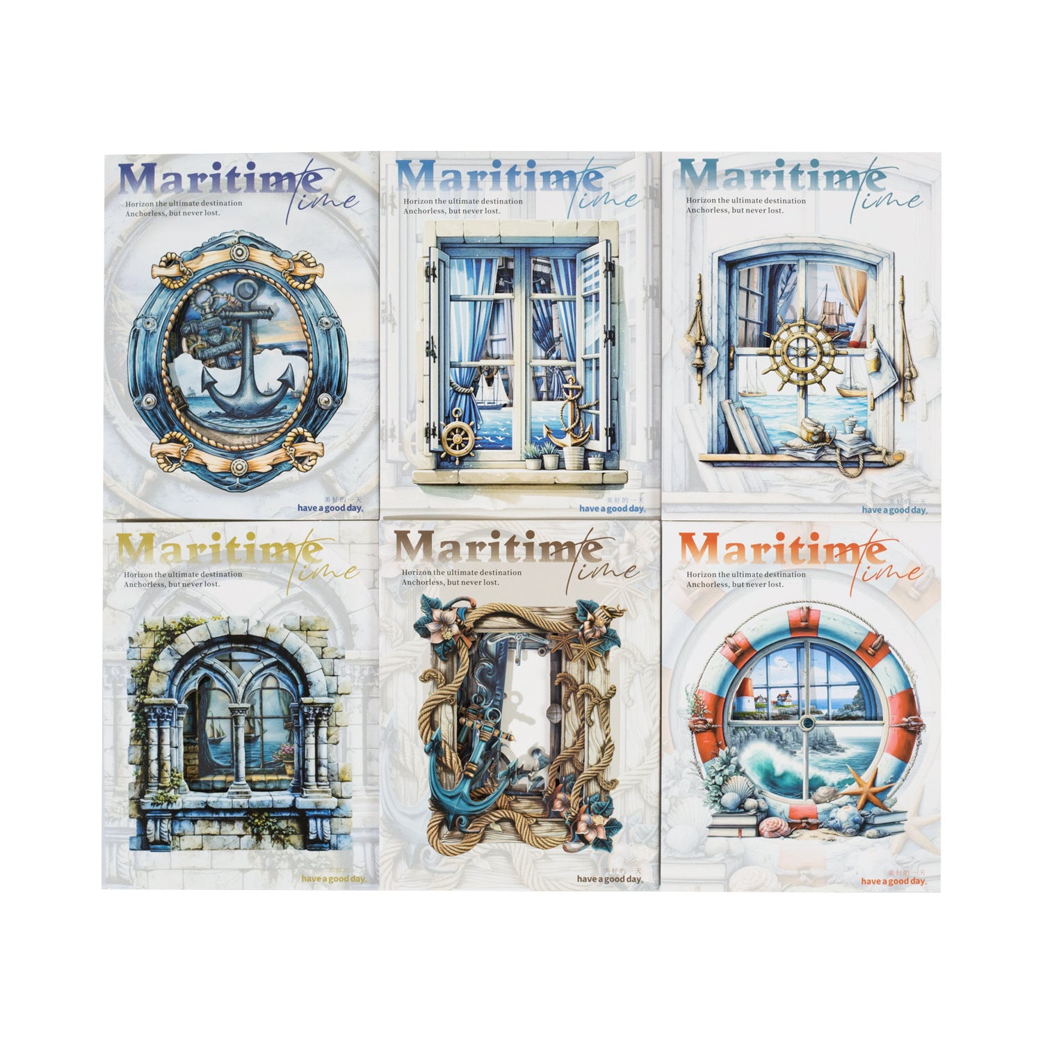 15 Pcs Nautical Theme Cardstock Stickers JJSG