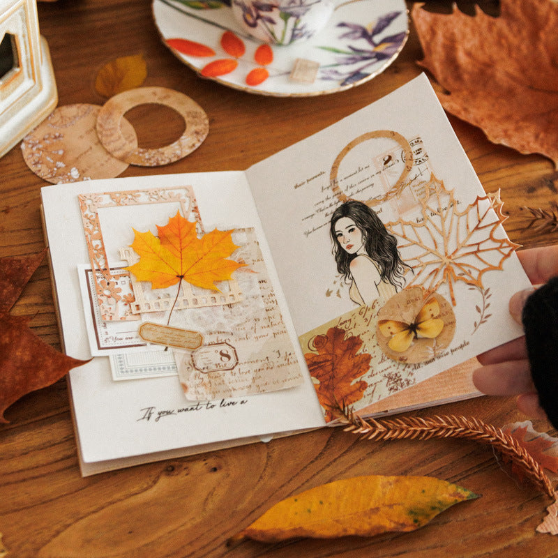 37 Pcs Leaf Theme Junk Jounral Paper and Stickers Kit LYGCSL