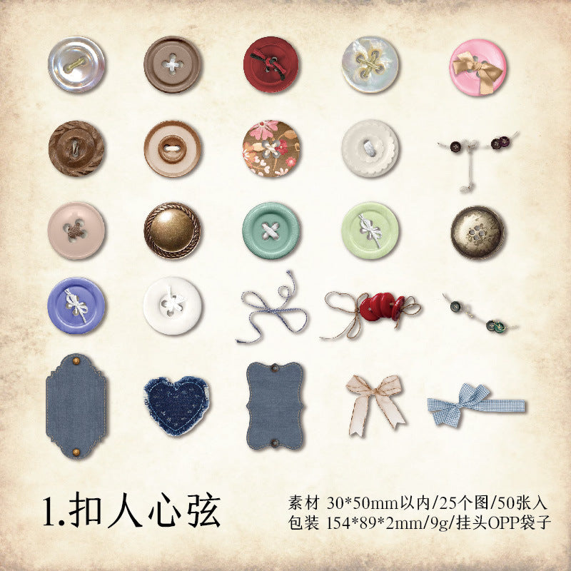 50 Pcs PET Decoration Stickers HJSY