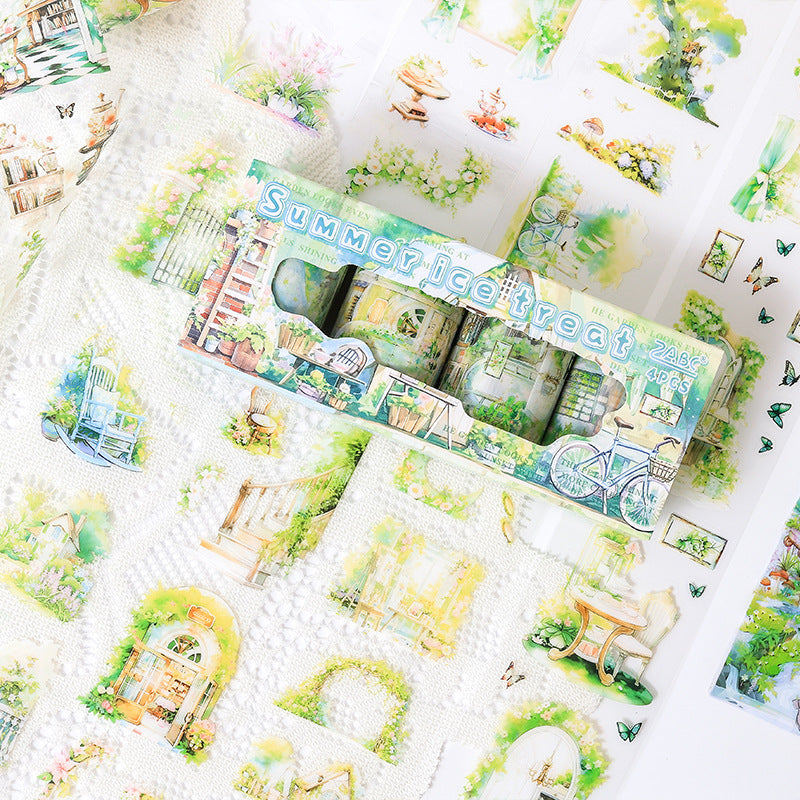 4 Rolls Summer Garden PET Tape Set LYWL