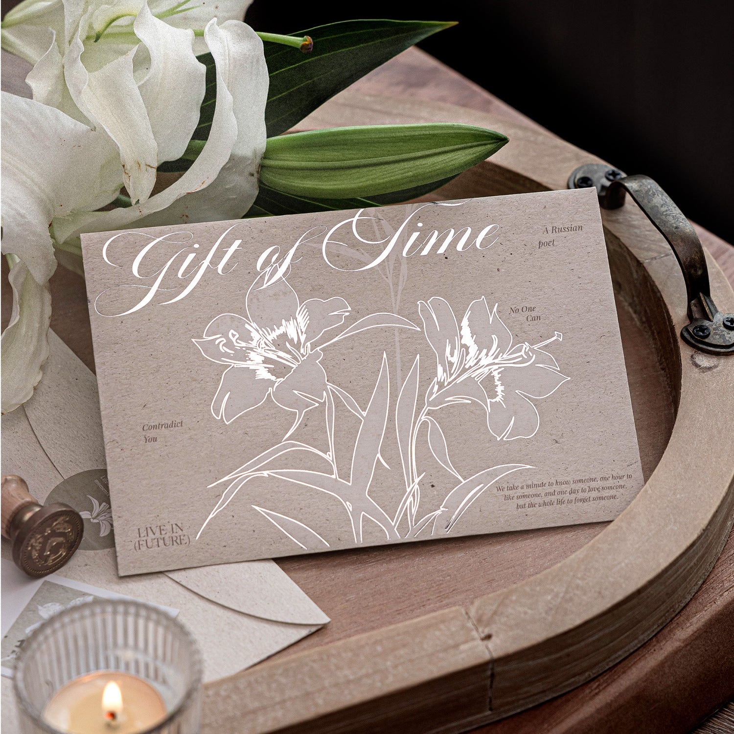 1 Pcs Sliver Foil Envelope with Wax Seal Stickers JMRM