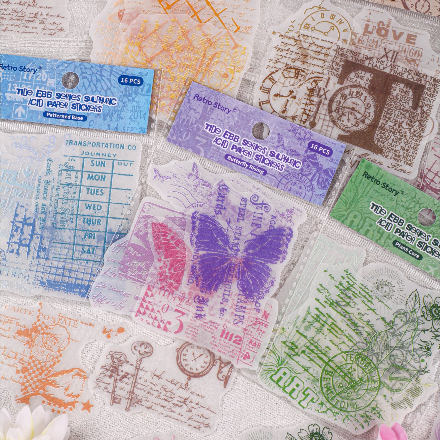 16 Pcs Vintage Junk Journal Stickers CLXL