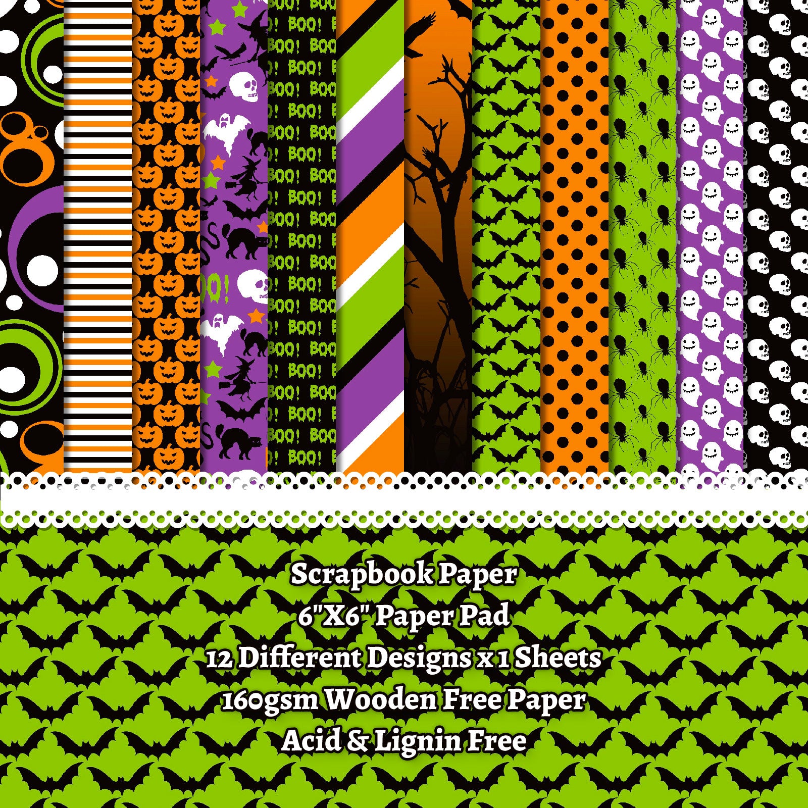 6 inch Halloween Scrapbook Paper Pad PA257