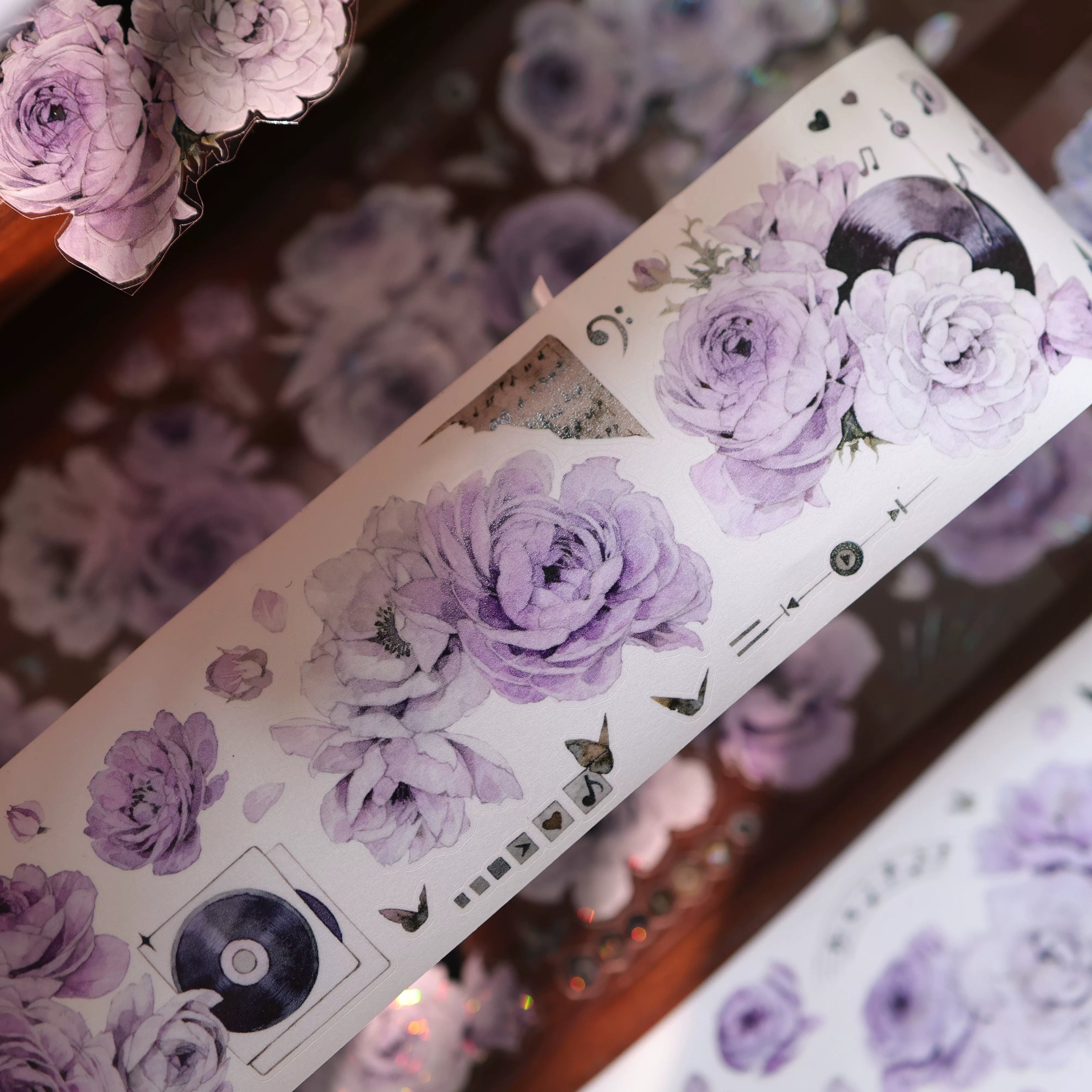 Floral Decorative Tape Rolls- Violet Echoes