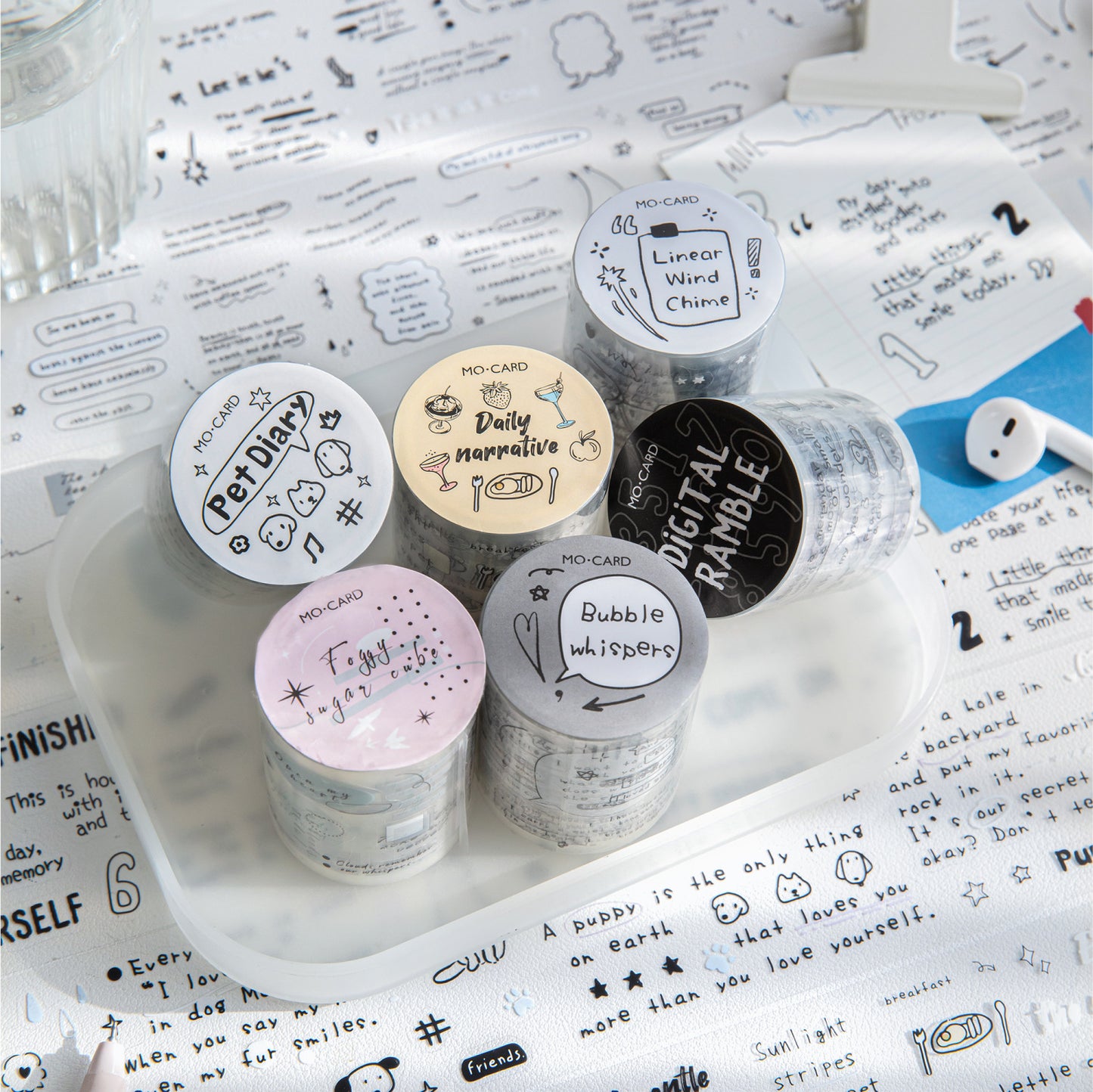 1 Roll Quote Words PET Stickers JDXT